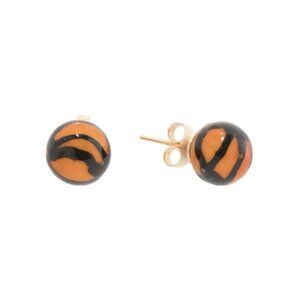 MILOR SILVER Italy 18kt Gold Plated Sterling Silver Murano Ball Earrings